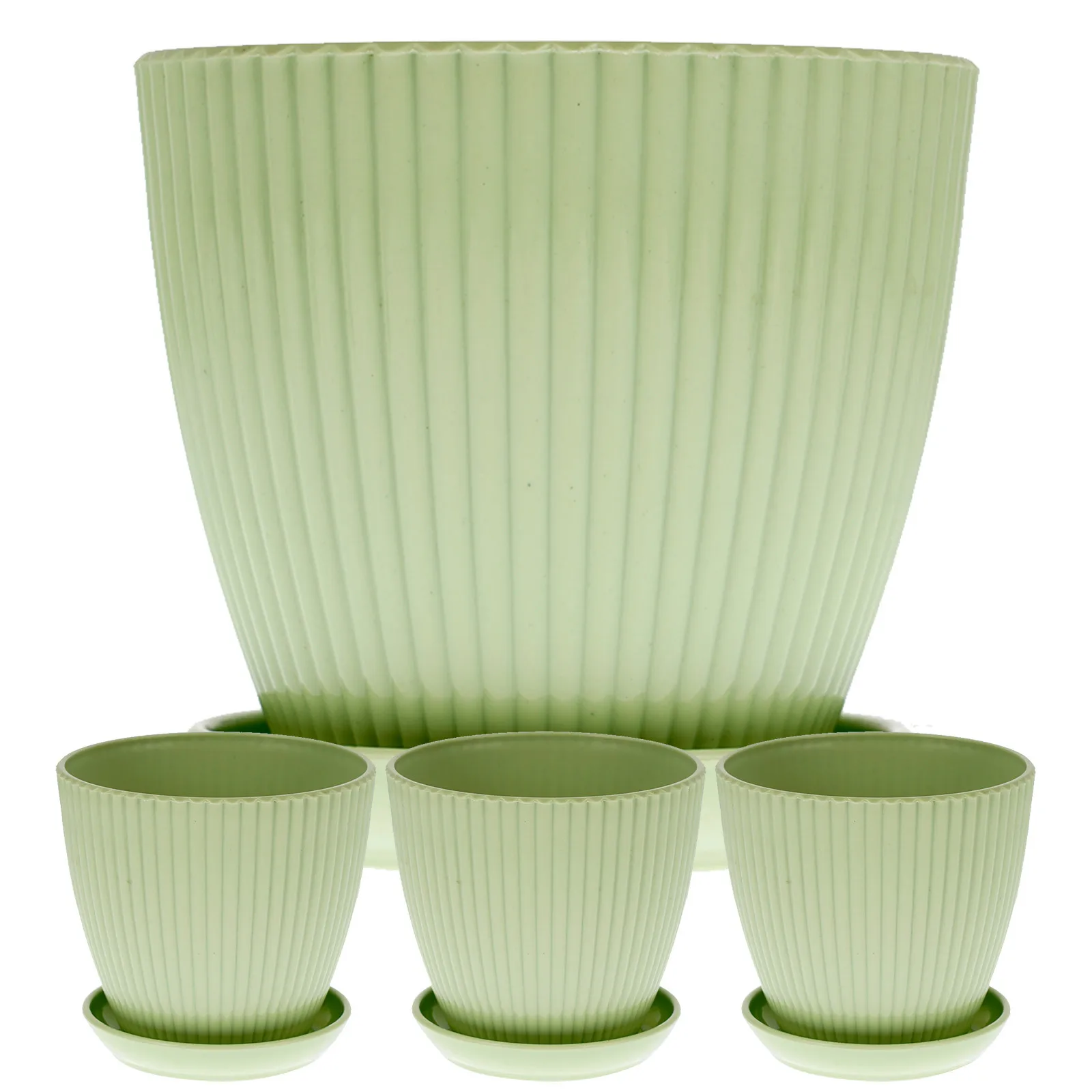 

4Pcs Resin Plants Pots Multipurpose Nursery Flower Pots with Drainage Holes and Storage Trays for Indoor Outdoor Succulent