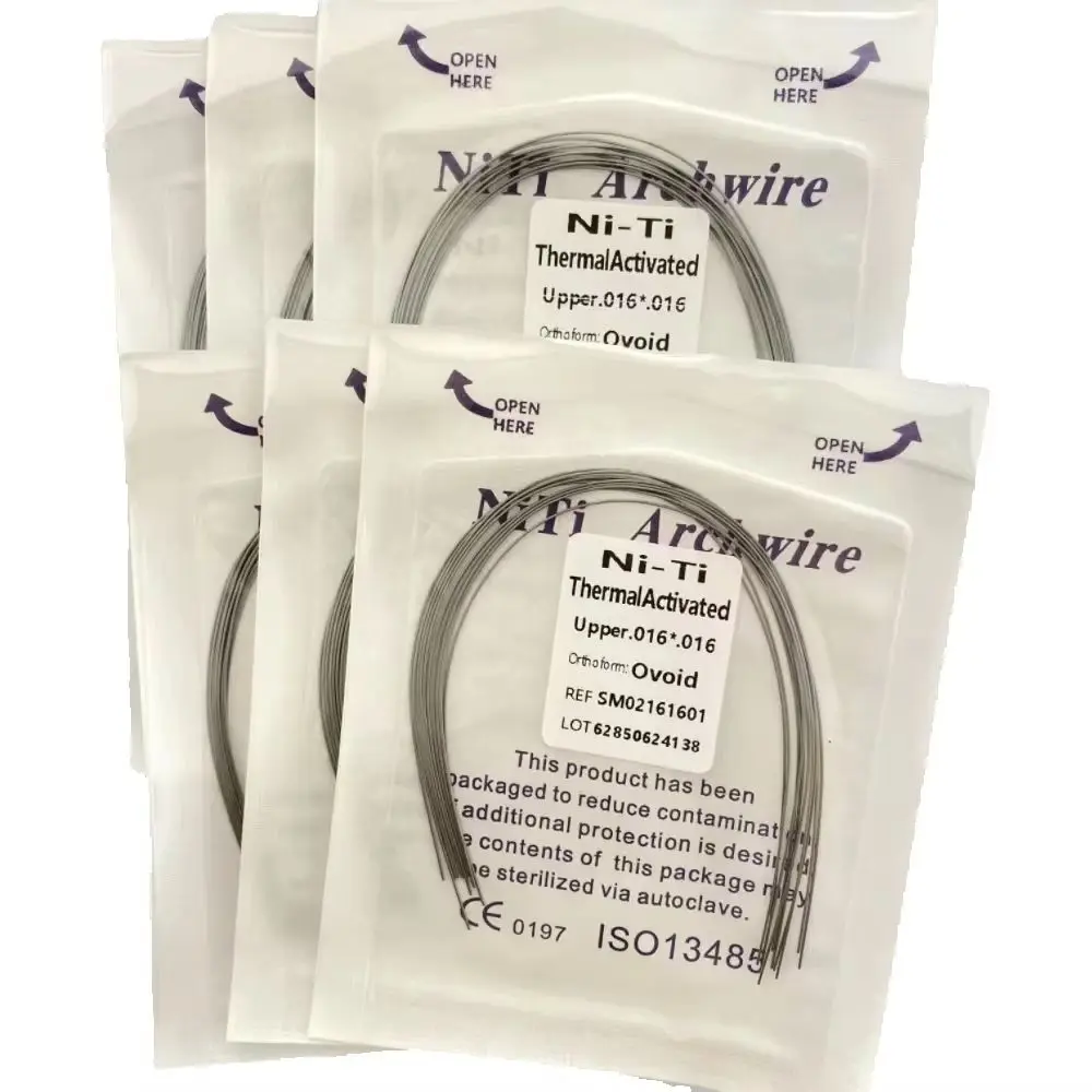 Dental Orthodontic Wires Niti Thermal Activated Ovoid/Natural/Square Form Round Archwire Dental Wires