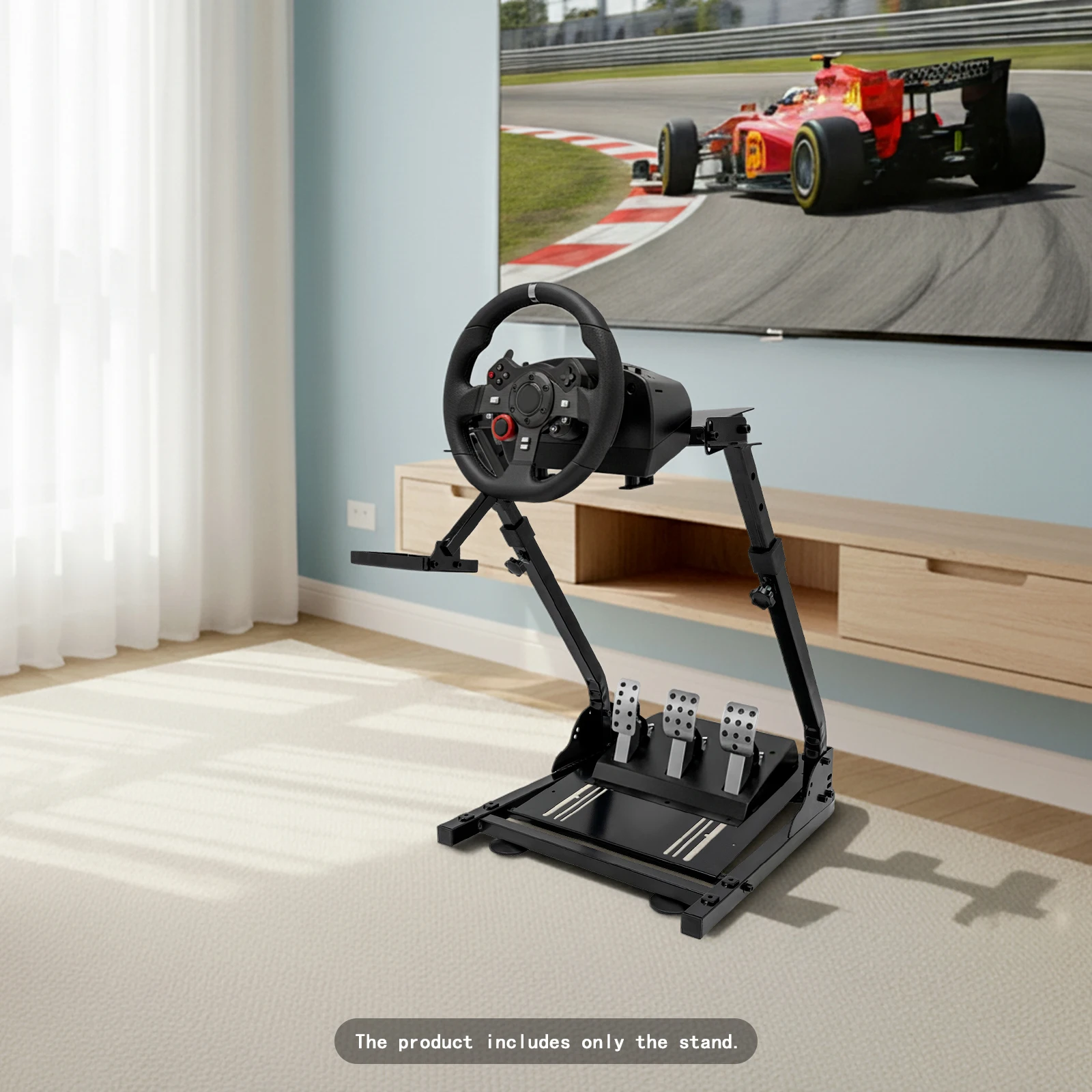 Faltbarer Rennradständer, kompatibel mit Logitech G25 G27 G29 G920 G923 TX F458 T500RS Fanatec Clubsport und Simcube-Pedalen – Detail 1
