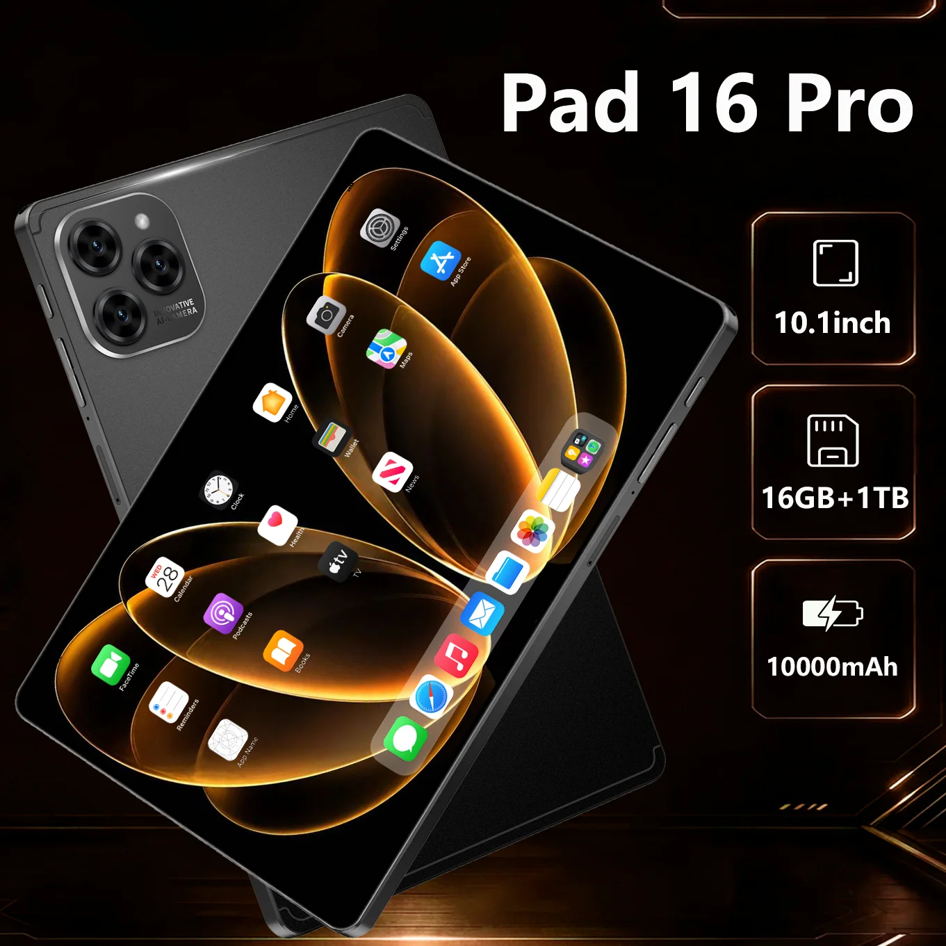 New Tablet PC Pad 16 Pro Global Version 10.1inch HD Original 5G Snapdragon 8 Gen3 10000mAh Battery Dual SIM 16GB+1TB