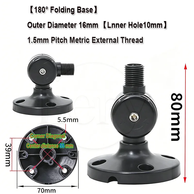 1Pcs 7-Shaped Bracket Round Tube Aluminum Rod Warning Light Accessories L Side Mount Circle Disc Screw Fixed