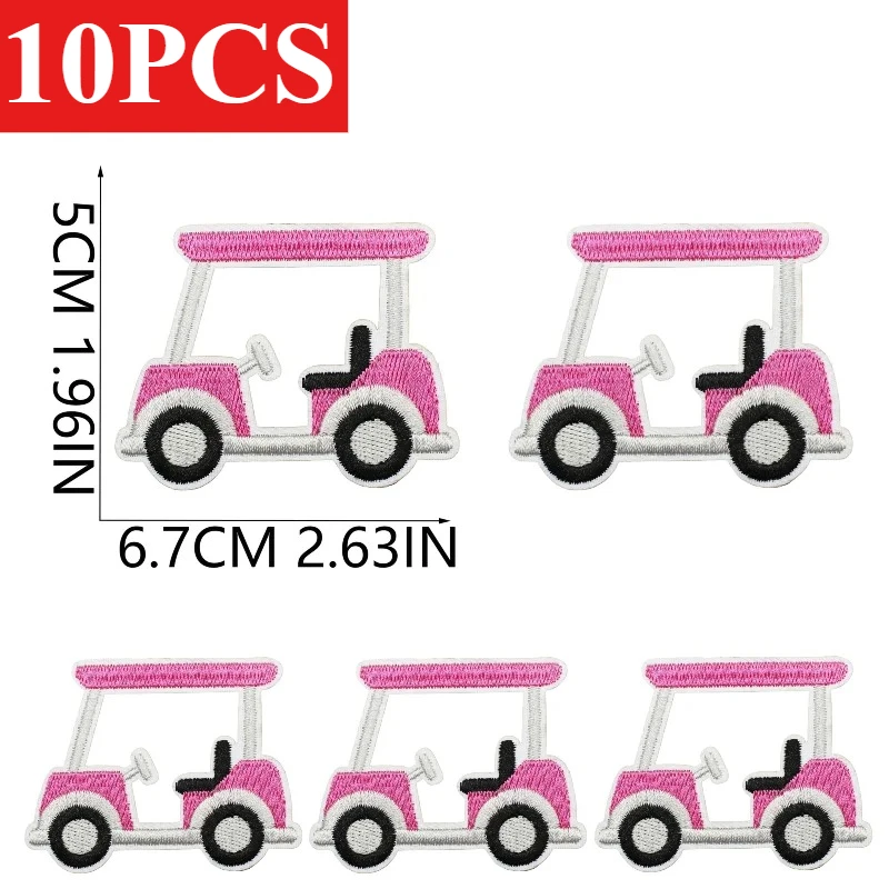 

10 шт. термотрансферных вышитых нашивок для гольфа: флаги клубов, мячи, флагштоки. Пришивные аппликации для поло, кепок, DIY