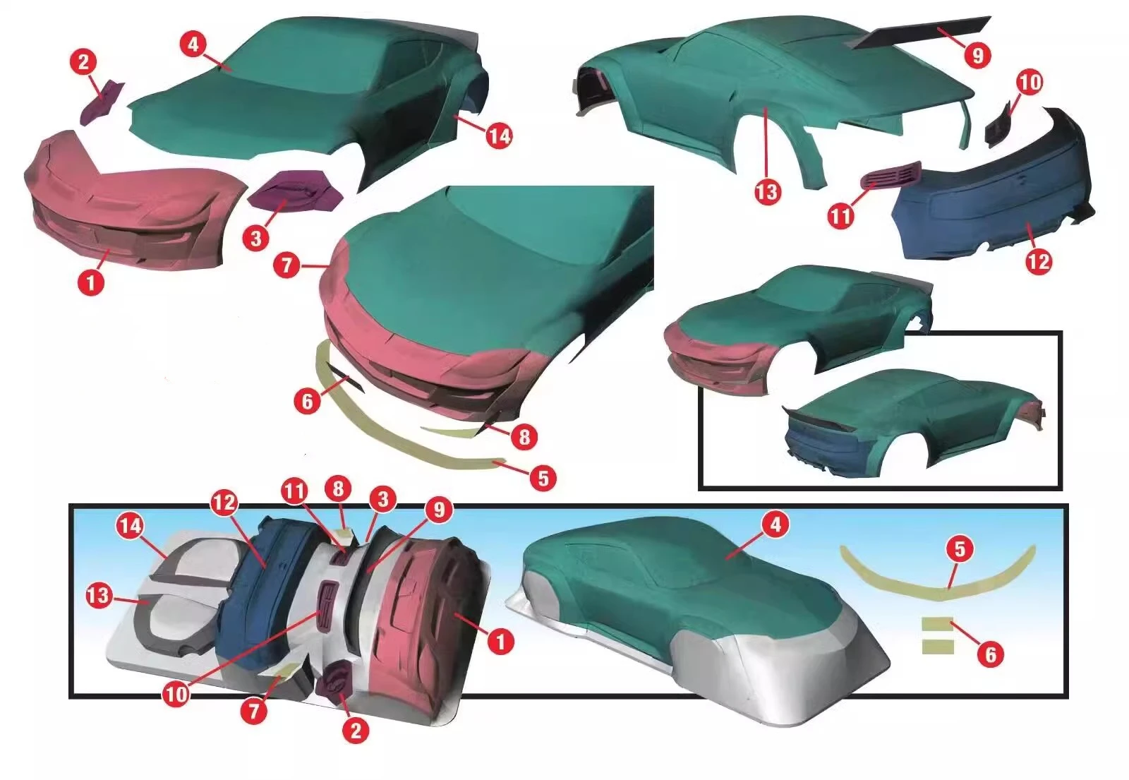 1/10 Fairlady 400Z Wide body RC PC body shell 200mm larghezza 260mm interasse paralume no verniciato drift body RC hsp hpi trax Tamiya