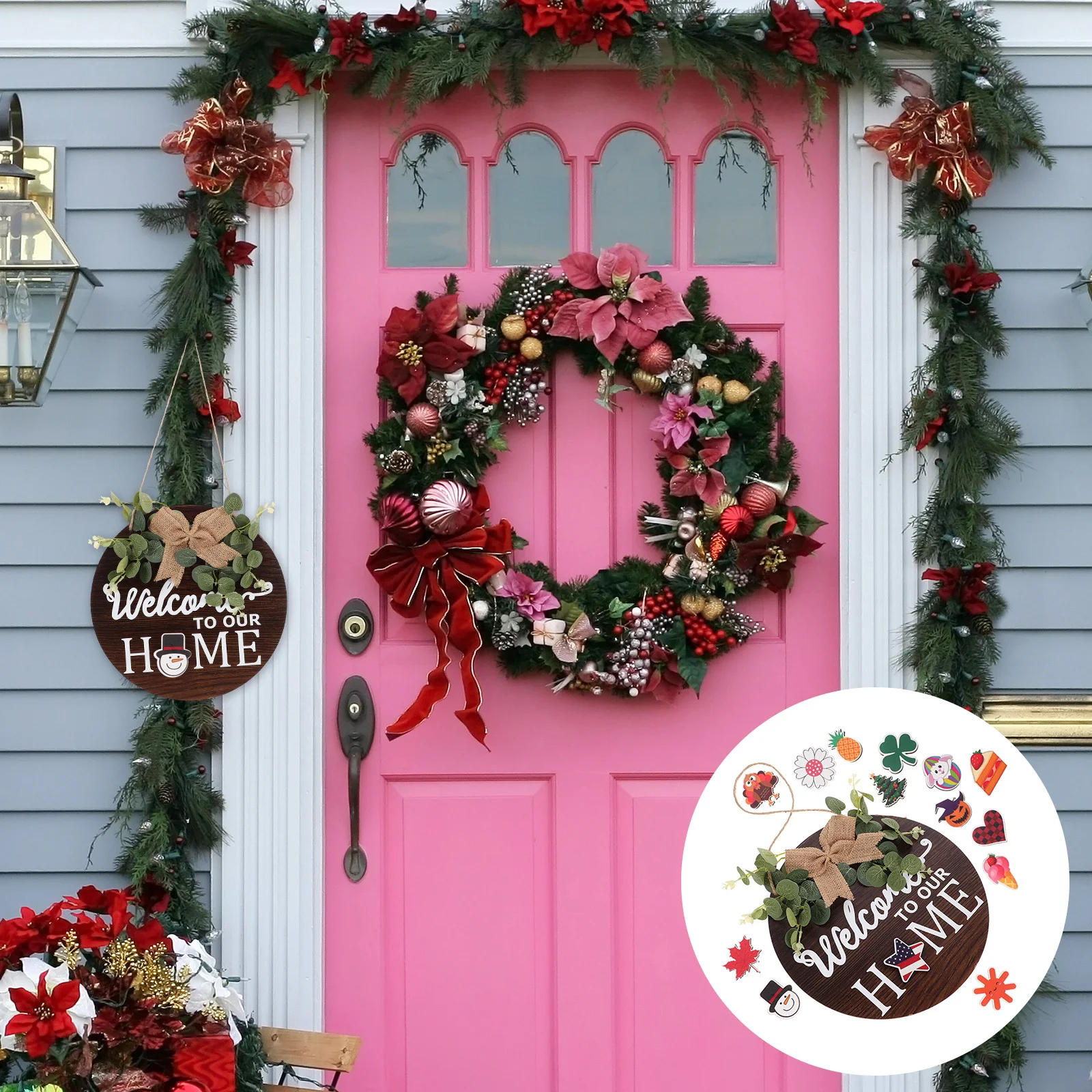 

1Set DIY Wooden Door Sign Ornament Handmade Decorative Pendant Hanging Decor Wall Ornament for Home Shop Hanging Decor