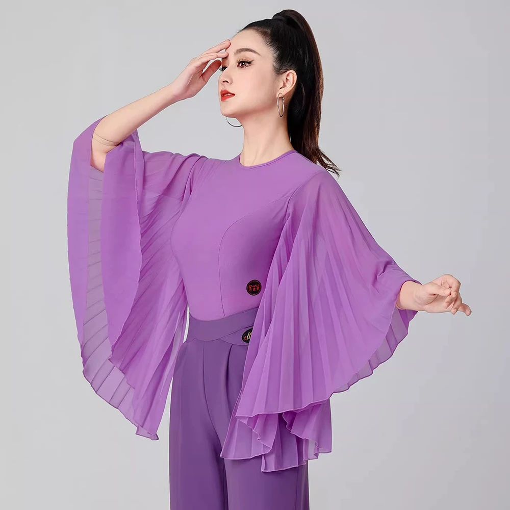 

Latin Dance Tops 2025 New Ballroom Leotard Performance Women Waltz Dancing Blouse Long Sleeve Rumba Salsa Dancewear Clothes