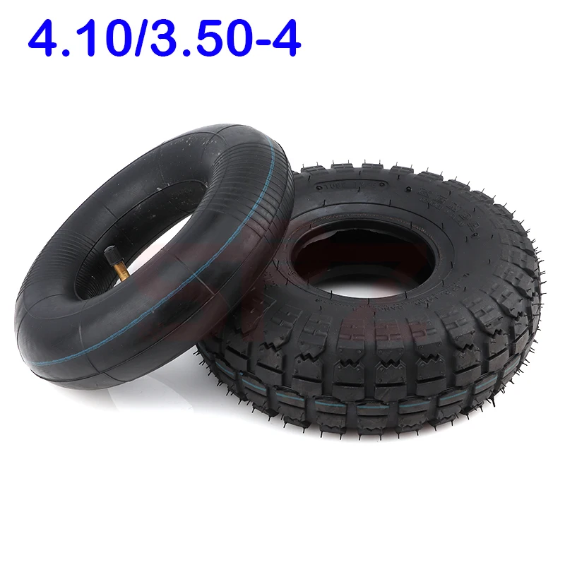 4.10/3.50-4 Inner Outer Tyre 410/350-4 Pneumatic Wheel Tire for Mini Motorcycle Electric Scooter Trolley Motorcycle Accessories