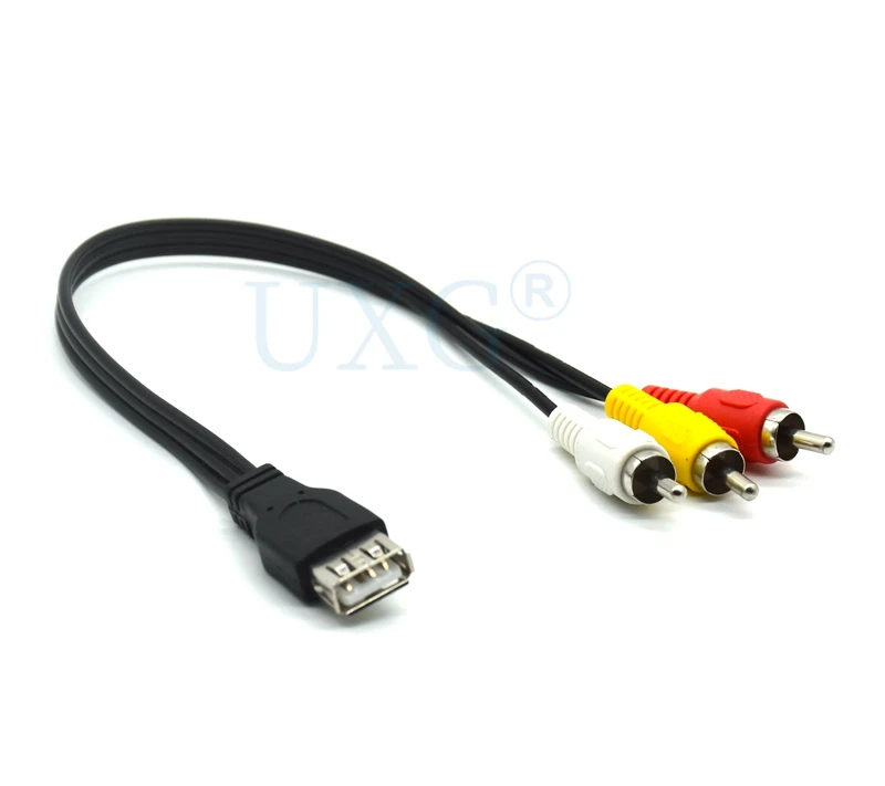 1.5m wtyczka męska USB do 3 RCA Adapter żeński konwerter Audio wideo AV A/V kabel USB do kabel RCA dla przewód zasilający telewizji HDMI