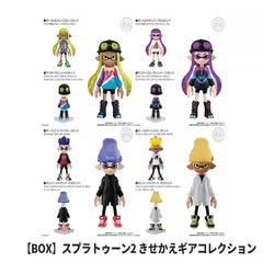 BANDAI Splatoon Action Figure Dress Up Doll Series2 Purple Hair Girl Anime Model Collection Desktop Accessories Girls Toys Gifts