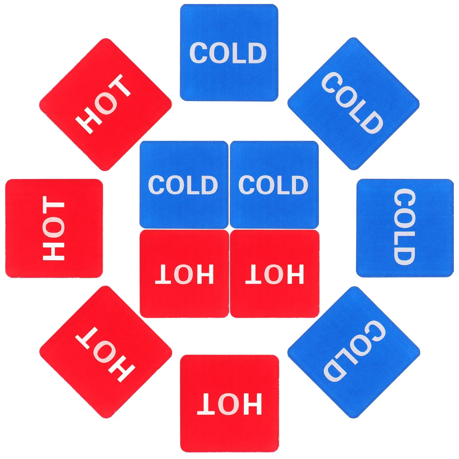 6 Pairs Hot and Cold Water Labels Stick Sign Cover Stickers for Shower Compatible The