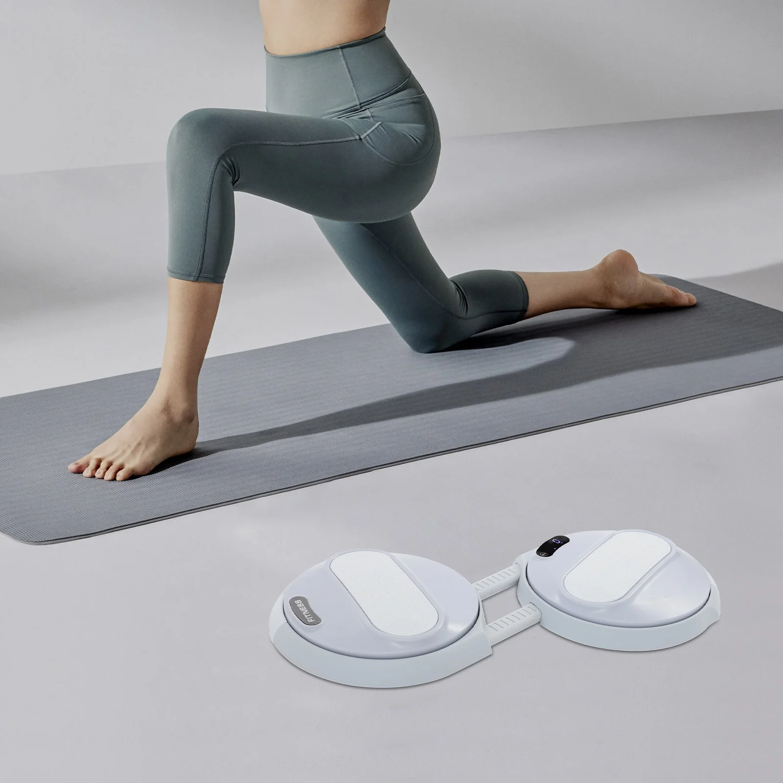 

21,6-27,5 дюймов, регулируемая дизайнерская доска для скручивания талии (серая/розовая) с 2 эластичными натяжными веревками для комплексных сеансов для фитнеса