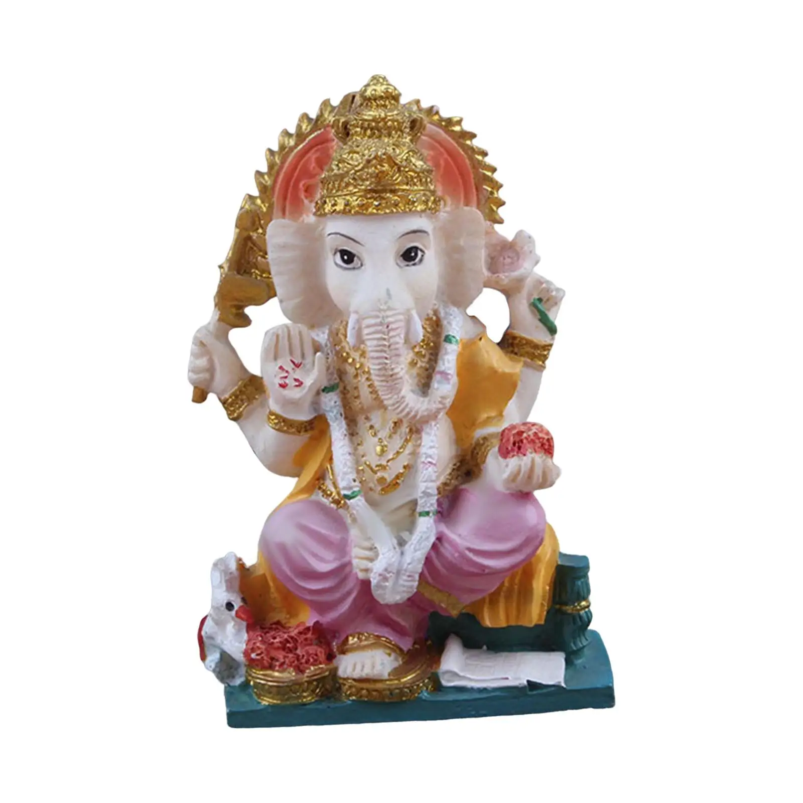 Mini Simulation Deity Statue Buddha Figurines Elephant Sculpture Miniature Ornament for Home Living Room Shelf Desktop Decor