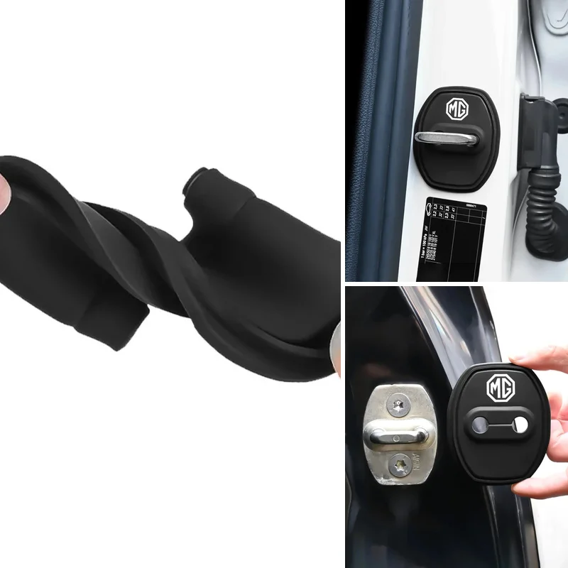 For MG ZS MG5 MG7 MG6 Cyberster MG4 EV ES5 HS Scorpio 4Pcs Silicone Car Door Lock Latch Cover Anti-Rust Protector