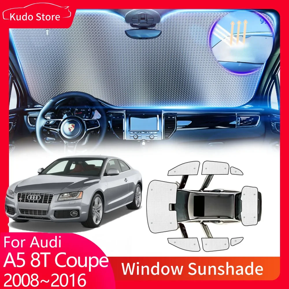 

Солнцезащитные очки с полным покрытием для Audi A5 8T 8F Sportback Coupe 8T3 2008 ~ 2016, автомобильные передние и задние Ветровые стекла, солнцезащитные очки, аксессуары