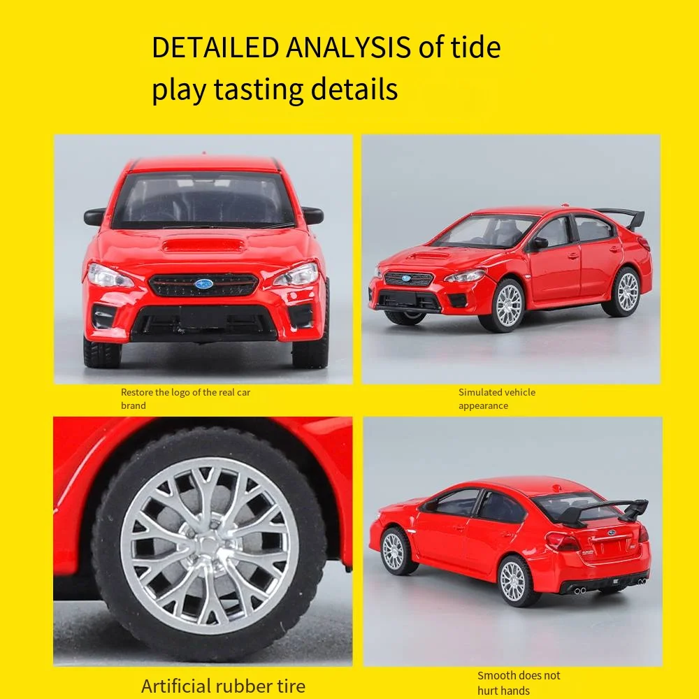 1/43 Schaal Subaru WRX STI Legering Sportwagen Miniatuur Diecast Auto Model Pull Back gesimuleerde Verzamel Kinderen Verjaardag Speelgoed Geschenken