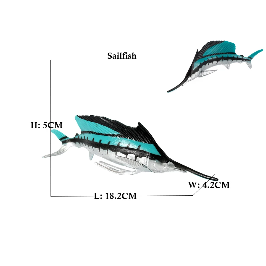 Simulation Plastic Sea Life Animals Sailfish Medusa Crab Model Action Figures Ocean Marine Aquarium Miniature Educational Toys