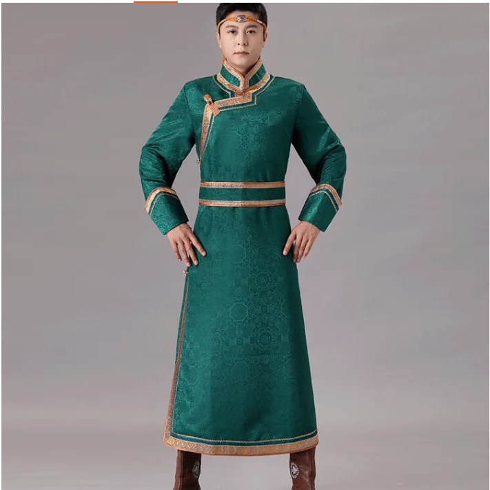 

Mongolian Men's Ethnic Traditional Mongolian Robe Long Coat