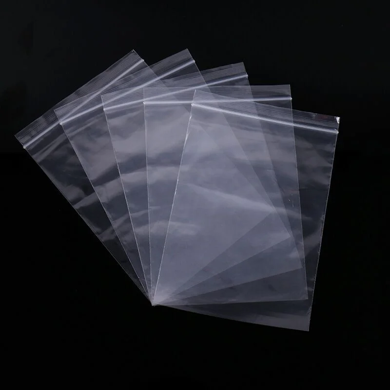 100pcs Zip lock plastic bags reusable transparent Zipper self-sealing bags food preservation storage bags jewelry packaging bags