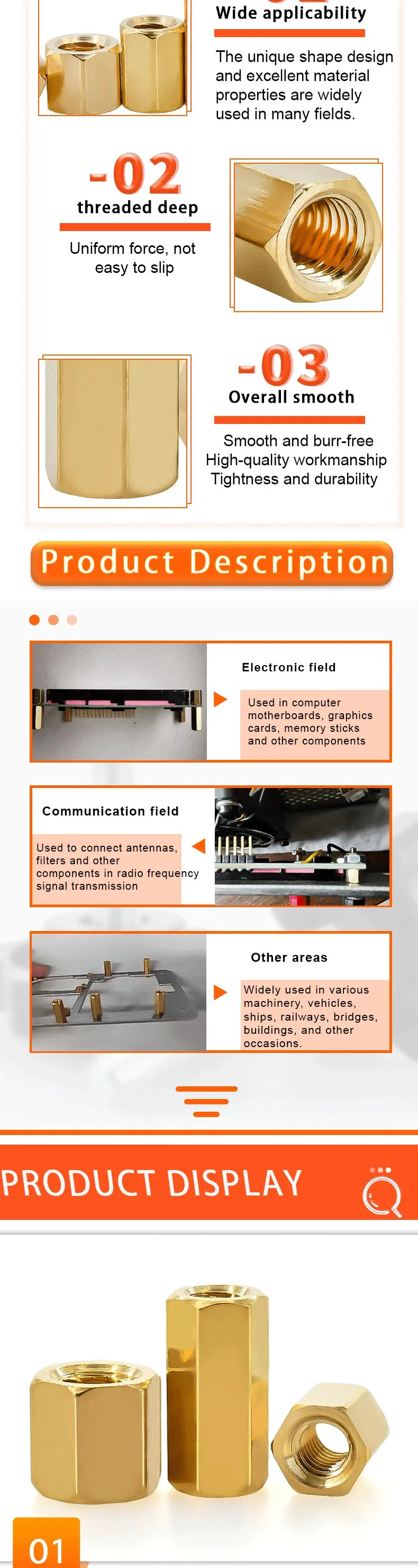 M2 M2,5 M3 M4 M5 M6 M8 Sechskant Messing Abstandshalter Innengewinde Motherboard Abstandsschrauben Metrisches Gewinde Board Rack Stud Abstandshalter Bolzen Abstandshalter – Detail 2