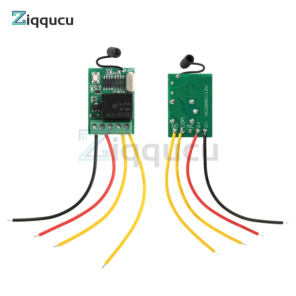 315MHZ/433MHZ DC 4-12V Wide Voltage Wireless Remote Control Switch Access Control Relay Switch Transmitter Receiver