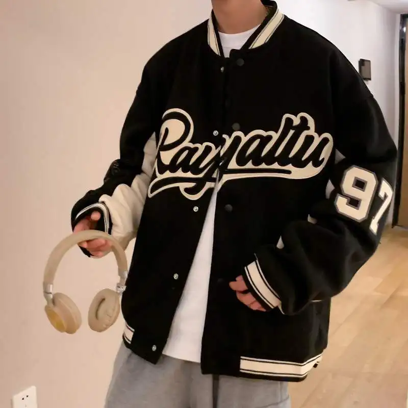

Мужская осенняя бейсбольная куртка в американском уличном стиле, ретро, с вышивкой, повседневная, свободного кроя, с длинными рукавами, верхняя одежда