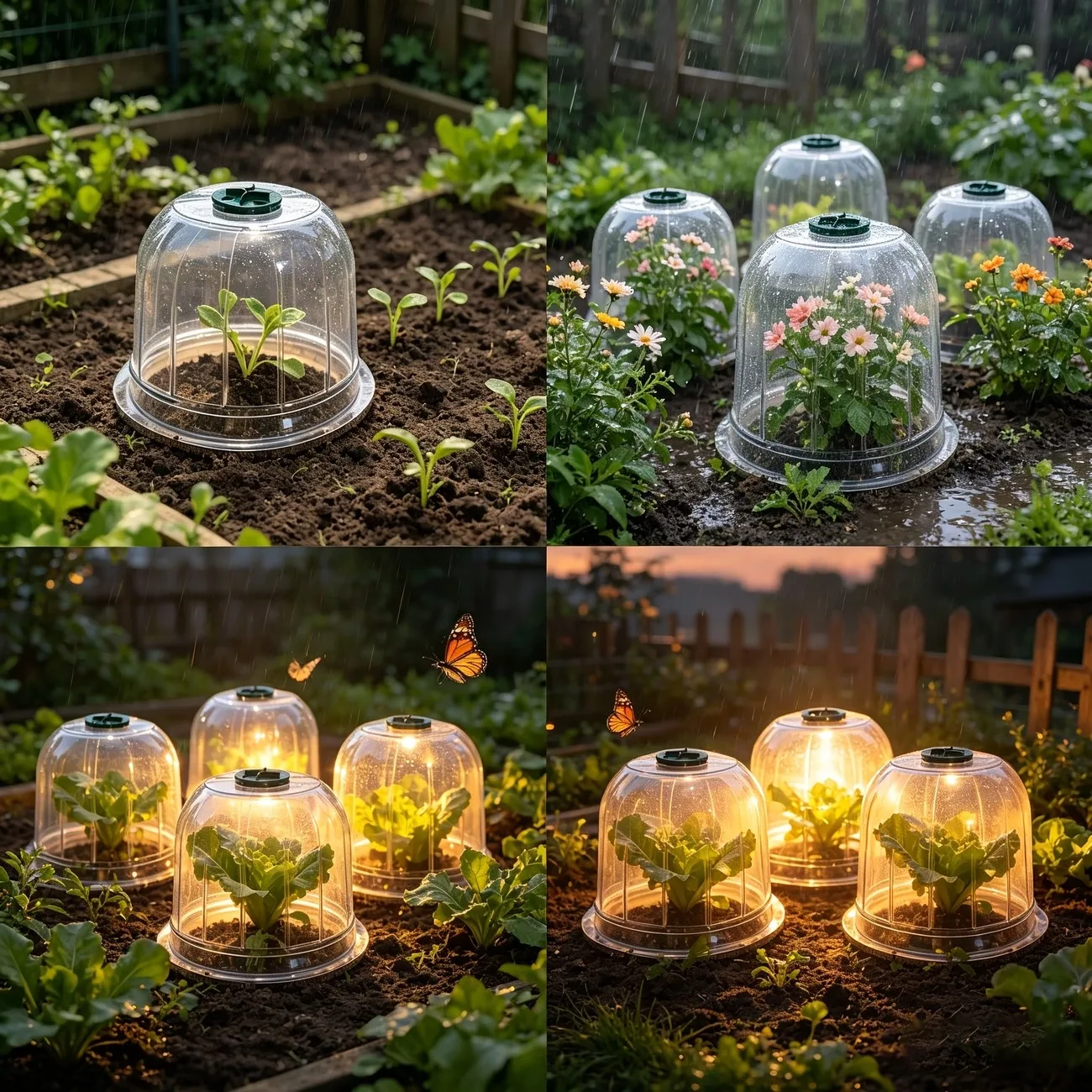 2026New 5Pcs Plant Bell Cover Thermal Warm Dome Cloche Greenhouse Garden Protective Frost Guard Freeze Dome for Garden Plants