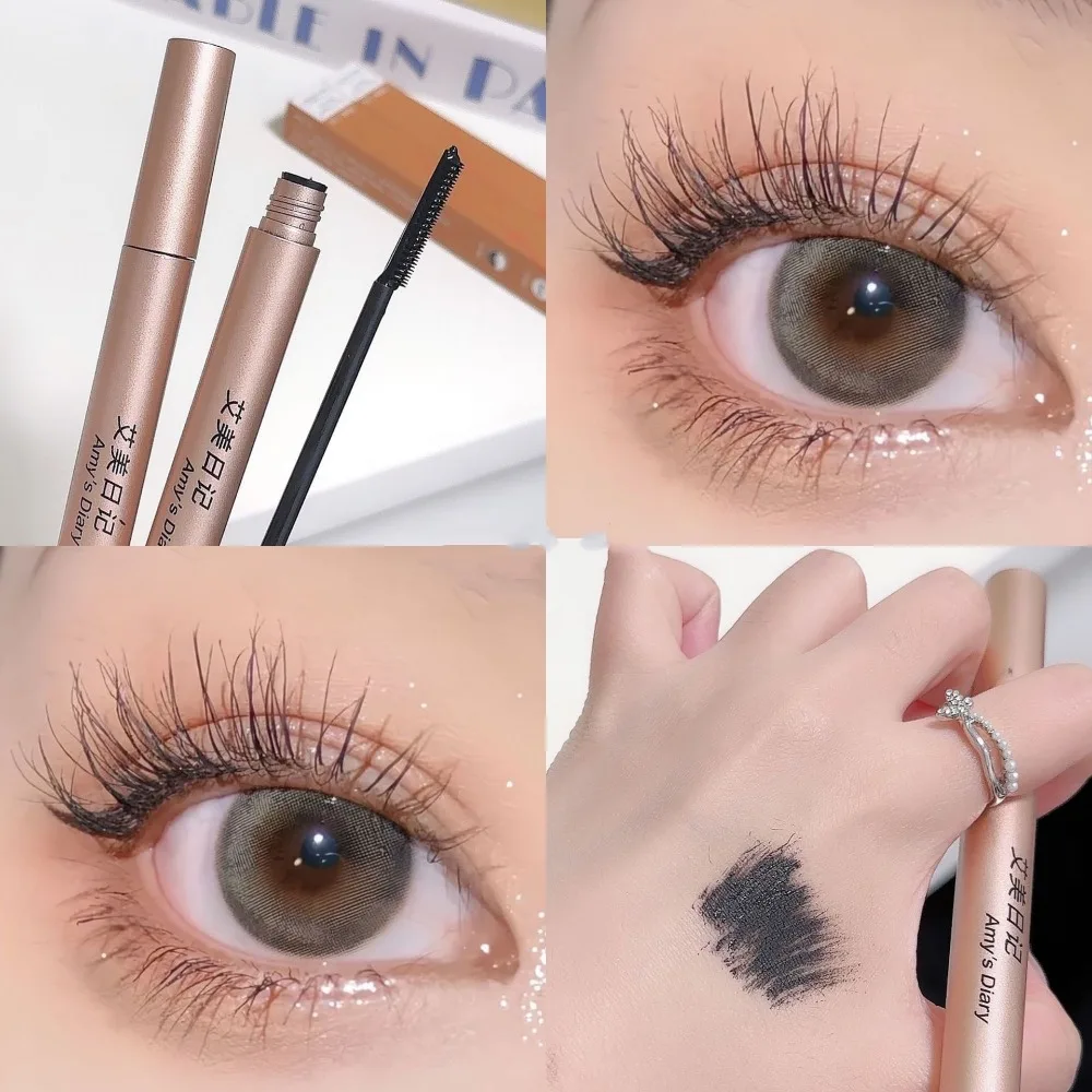 Rímel preto à prova d'água, espessamento duradouro, extensão de cílios pretos, alongamento natural, fibra líquida