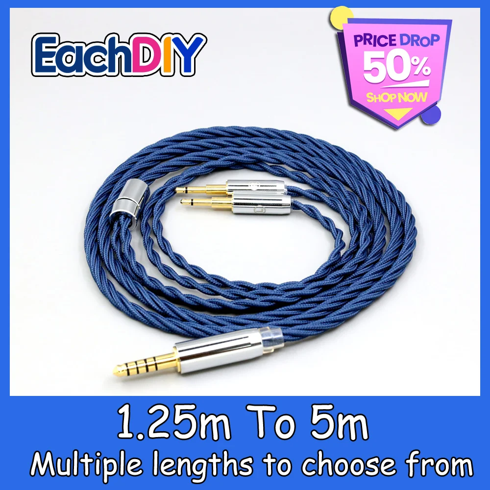 

99% Pure Silver OCC Graphene Full Sleeved Earphone Cable For Abyss Diana AR-H1 Advanced Alpha GT-R Zenith PMx2 LN008594