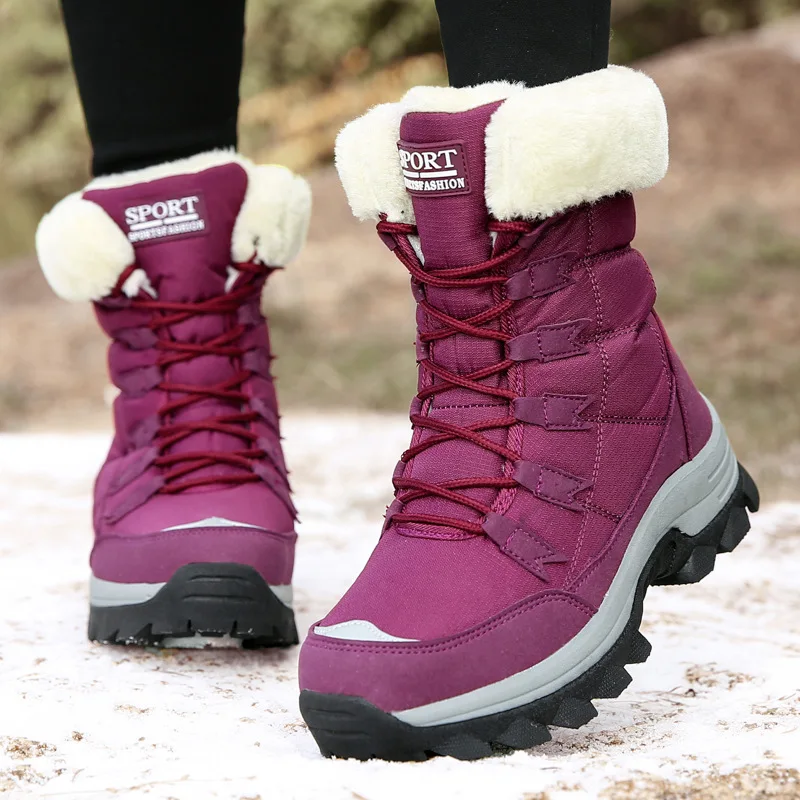

Women's Mid-Calf Winter Snow Boots New Arrival Waterproof Lined Warm Shoes Non-Slip Rubber Sole Outdoor Hiking Trekking Boots