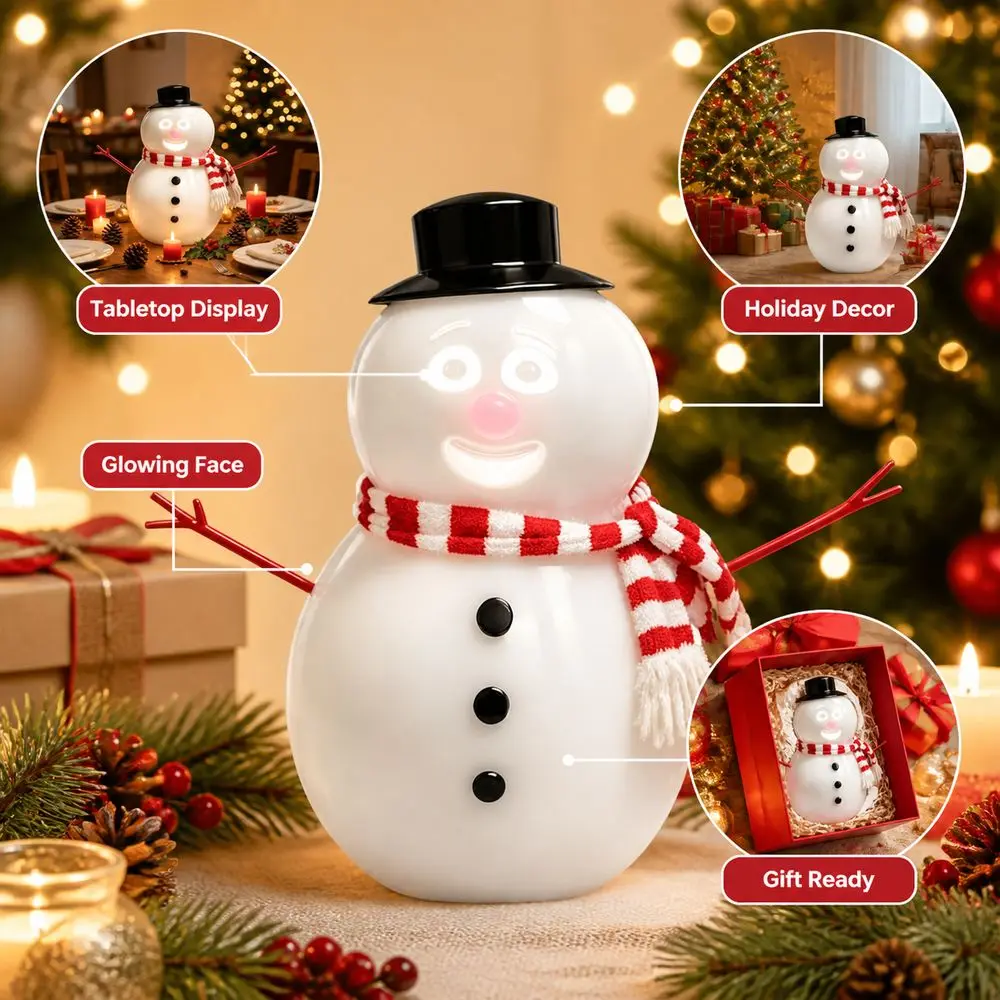 Plastic Talking Snowman Animated Talking Function Animated Snowman Blinking Eyes Snowman Shape Blinking Snowman Winter Display