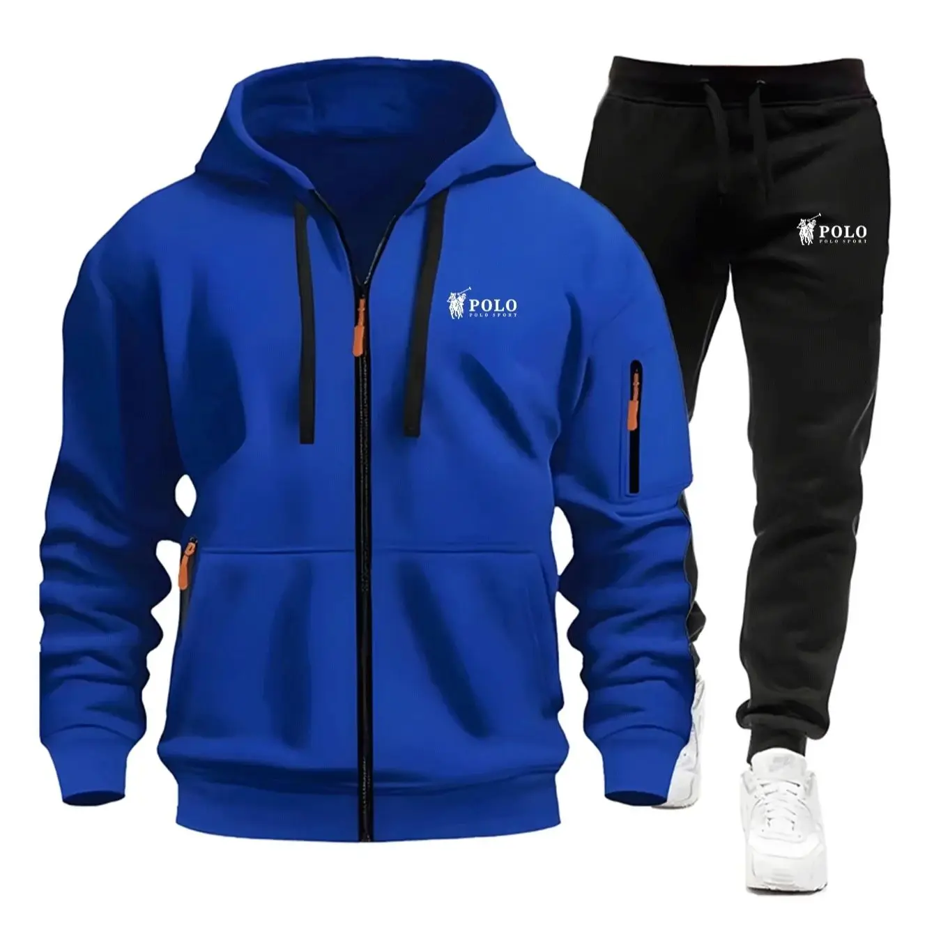 

2026 Men's Spring and Autumn Zipper Hoodie And Pants Two-Piece Set Casual Outdoor Multi-Pocket Sports Suit for Men