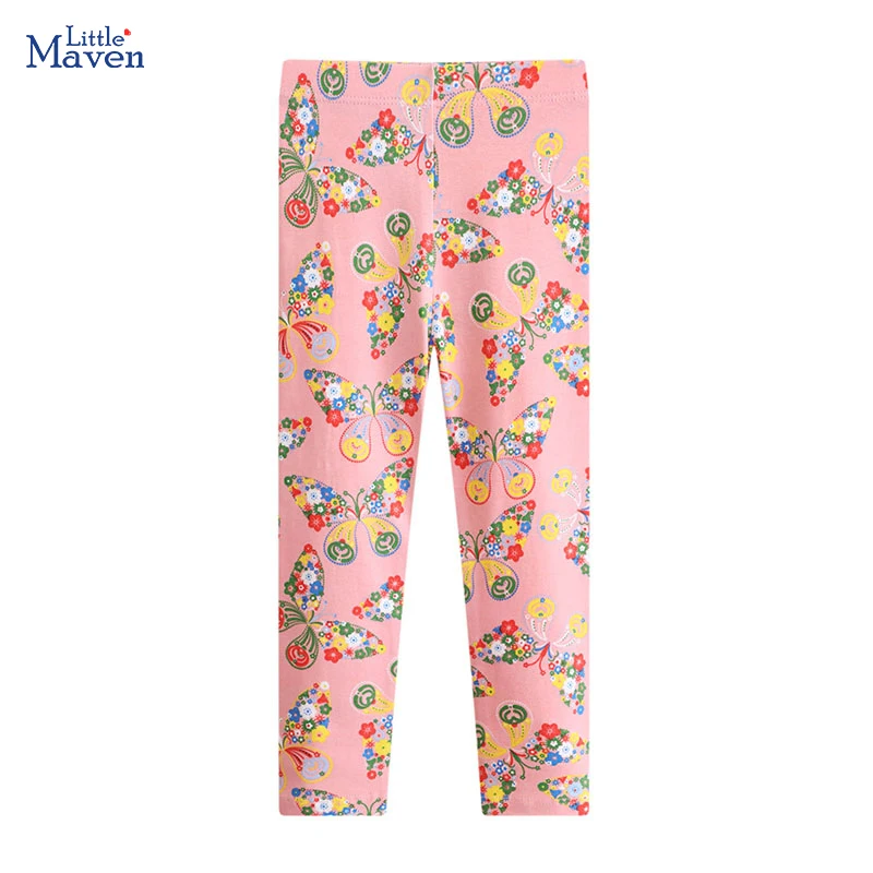 Little maven Baby Girls Leggings Pants Cotton Trousers Toddler Kids Clothes Cartoon Butterfly Children\'s Clothing Autumn