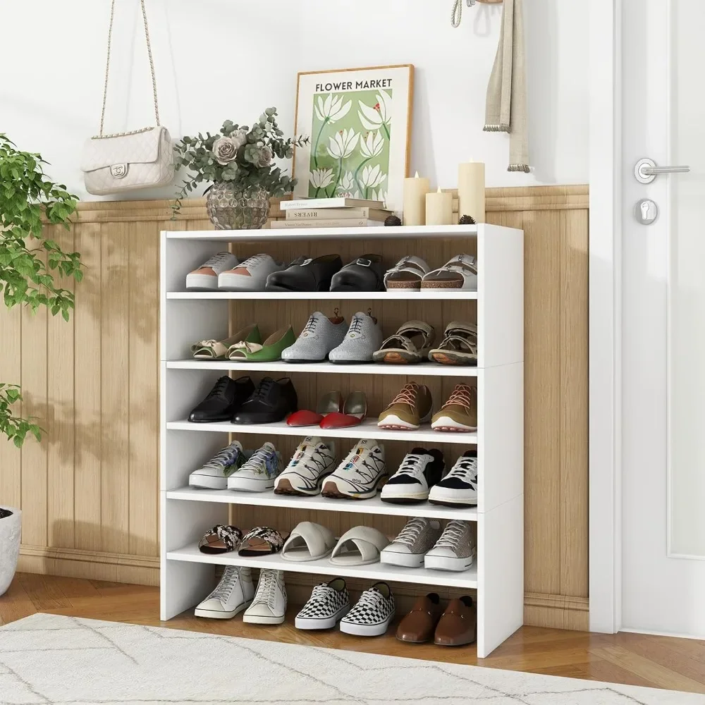 

Shoe Rack, Space Saving 6-Tier Corner Shoe Storage Shelf for 18 Pairs, 3-in-1 Adjustable Shoe Organizer for Front Door Entryway