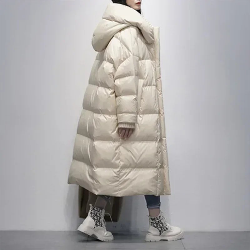 2024 winter nieuwe dames donsjack losse commuter dameshoodie witte eendendons oversized parka's