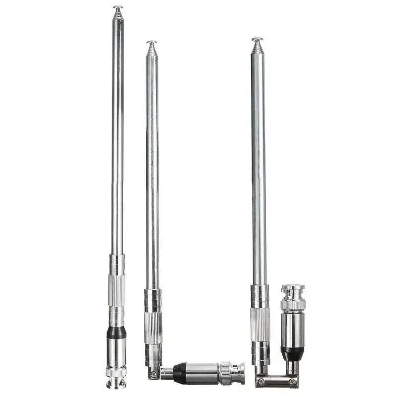 Foldable Extendable BNC Intercom Radio Whip AM Antenna 118-136 MHZ High Gain Stainless Steel Antenna Stretchable 25-120cm