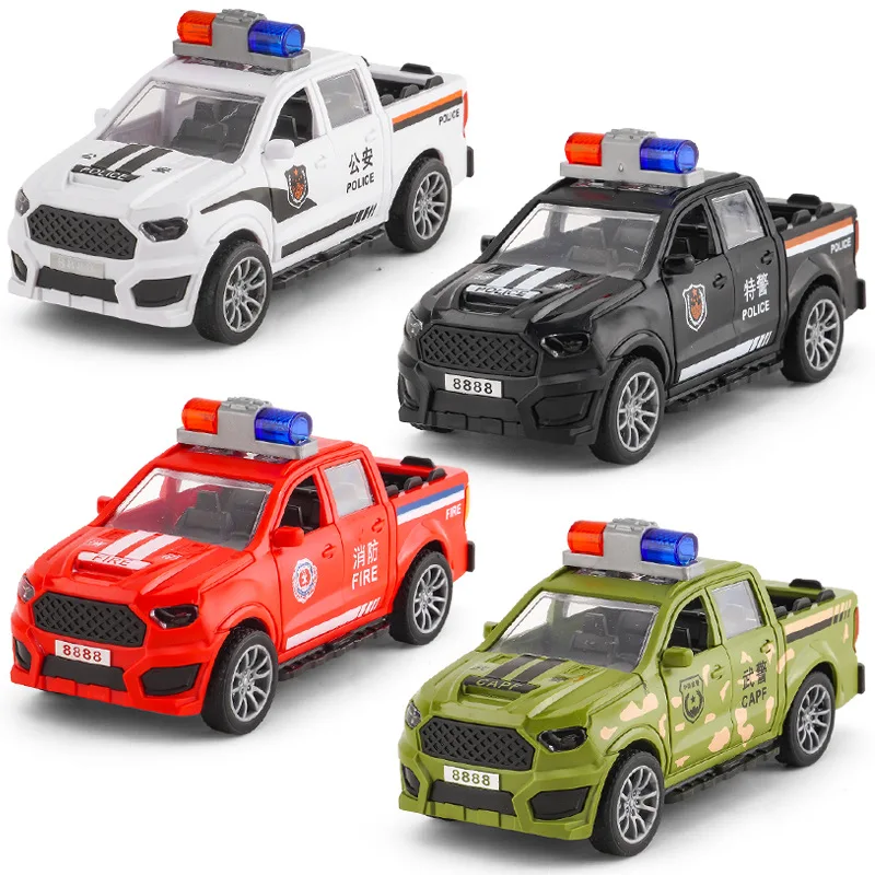 

Имитация полицейского пикапа, мини-игрушечная модель автомобиля с откатом, детская развивающая игрушка, полицейский грузовик, инерционная машина для мальчиков, подарок