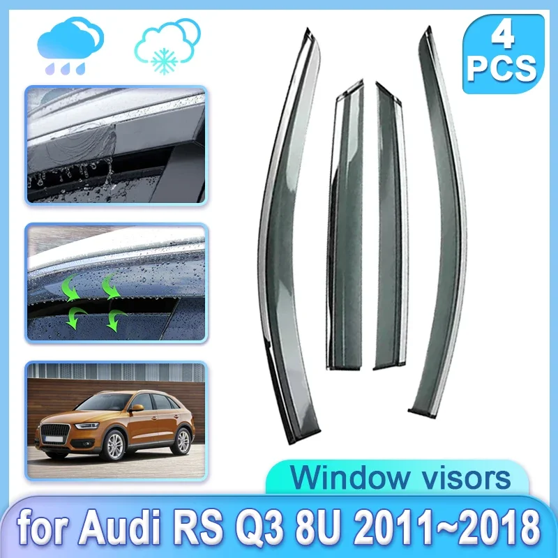 

Car Window Door Visor for Audi RS Q3 8U Concept 2011~2018 2012 2013 2014 2015 Moulding Guard Weathershield Door Visor Accessorie