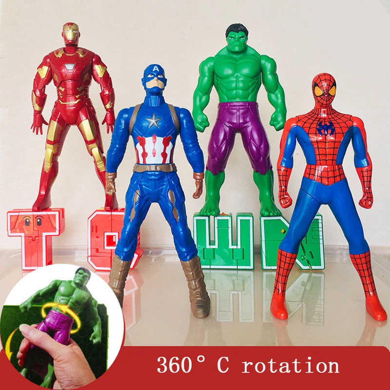 

Disney Marvel Spiderman Hulk Ironman Action Figure Christmas Gift Pvc Movable Joints Rotatable Doll Collection Model 18Cm