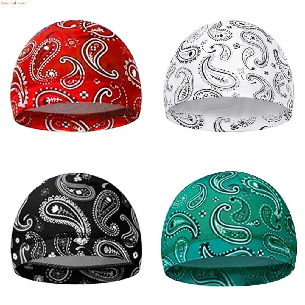 

Q5WE Elastic Sports Headbands for Men Women Moisture Wicking Caps Safety Helmets & Workouts