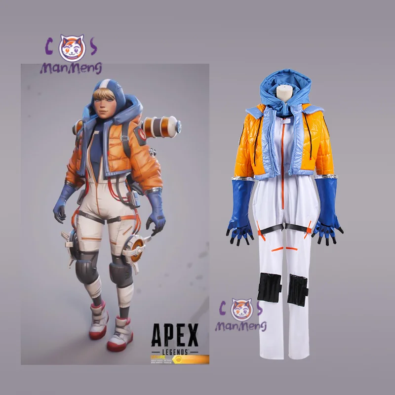 Wattson juego Apex legends Cosplay Natalie Paquette disfraz Chaqueta de algodón mono rodillera guantes accesorios uniforme de Halloween