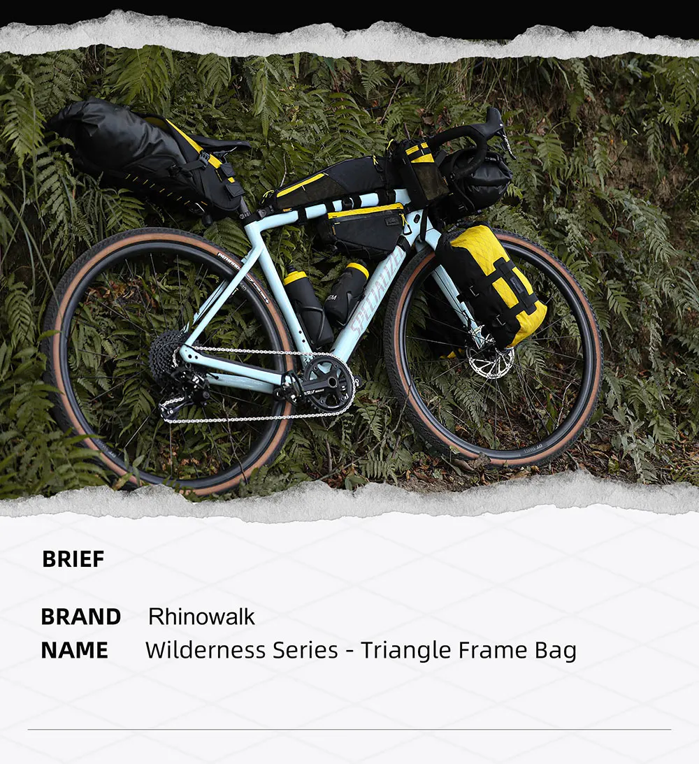 Rhinowalk Fahrrad-Dreiecksschlauchtasche, wasserabweisend, 1,7 l/2,4 l/2,9 l, Fahrrad-Rahmentasche für MTB und Rennrad, Querträger-Aufbewahrungspaket – Detail 2