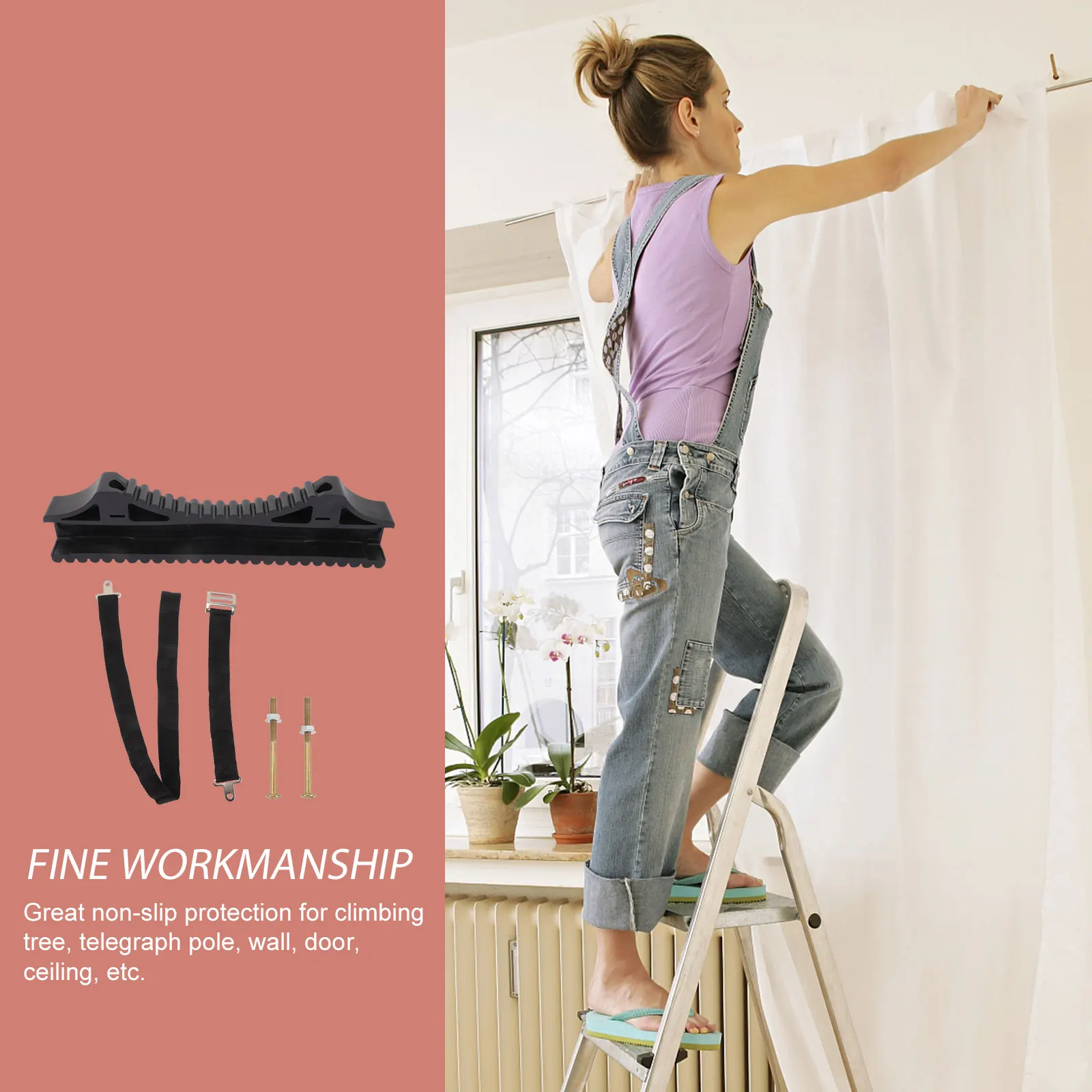 

1 Set Anti-Slip Pad High-Grade Plastic Ladder Pole Stabilizer Fixing Tool For Extension Ladders Non-Slip Ladder Cover For Wall