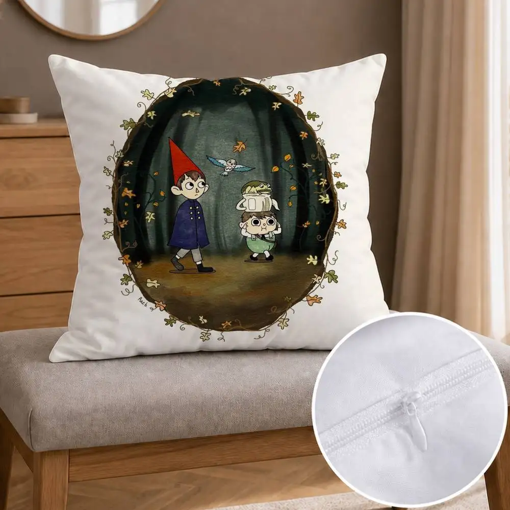 Cartoon Anime Over the Garden Wall  Double-sided Printed Square Decorative Cushion Cover for Sofa Living Room Home Decor