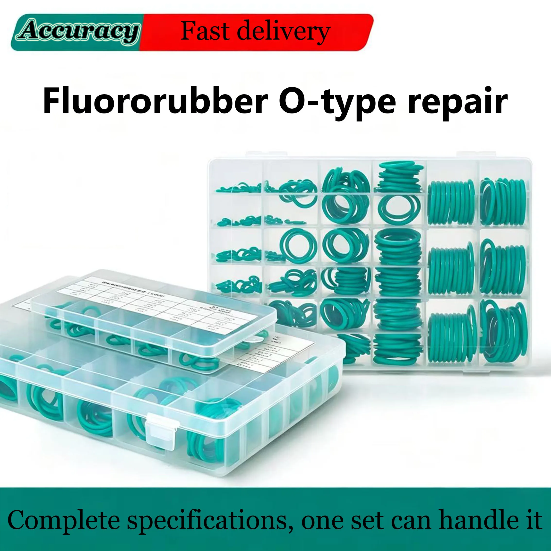 FKM O-ring Green Fluororubber Rubber Sealing Gasket O Ring CS1.5/2.0/2.4/3.1mm Oil Resistant Acid Alkali Resistant O-Ring Kit