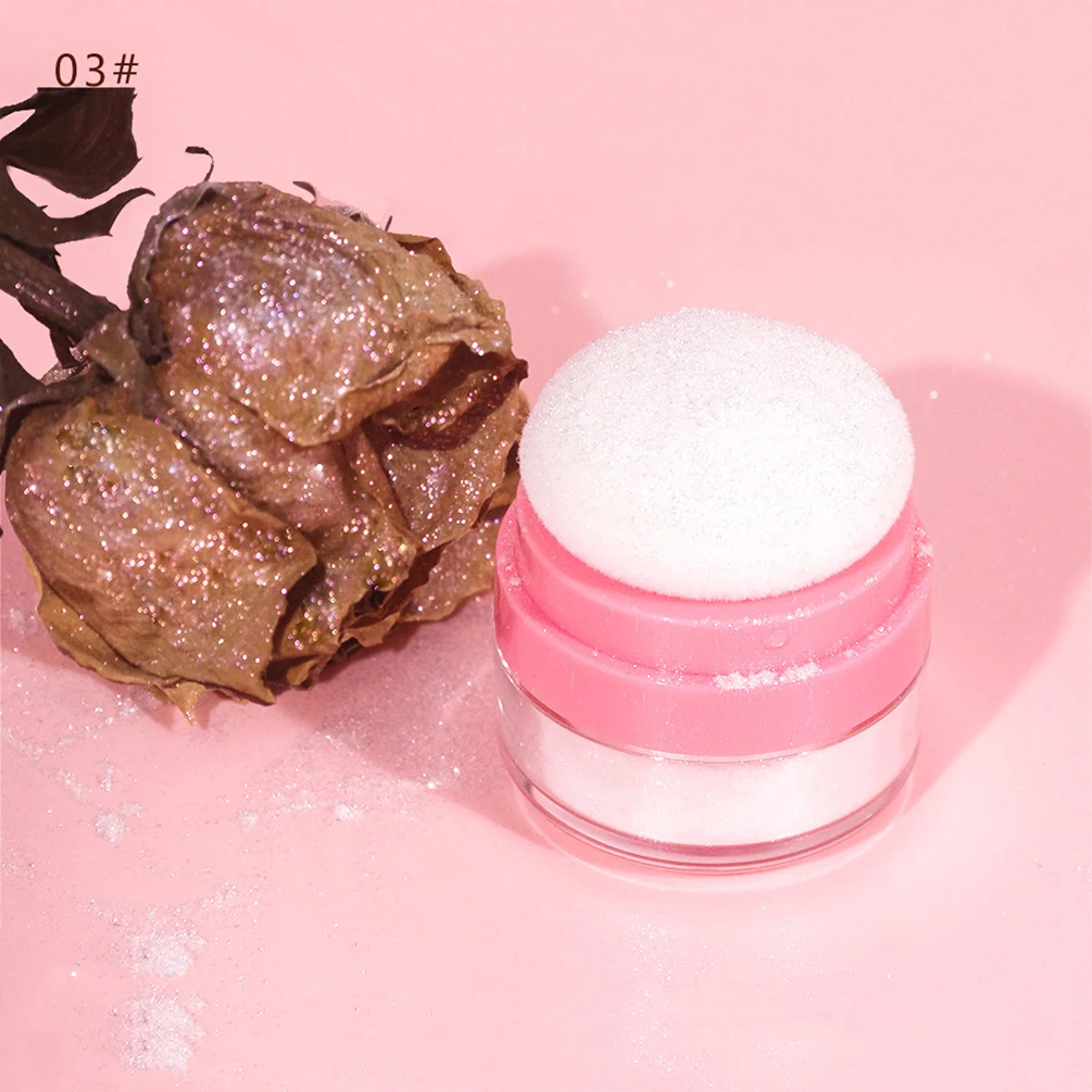 Glitter los poeder aangepast logo 5 kleuren verhelderende parelmoer glanzend waterdicht langdurige private label make-up dierproefvrij