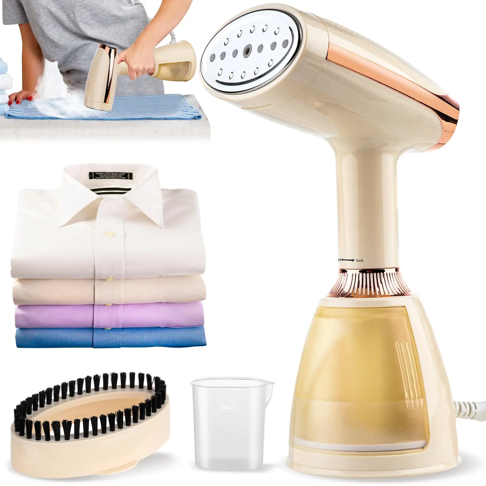

Handheld Garment Steamer 1500W 250ml Water Tank 15s Preheat Overheat Protection Portable Fabric Steam Iron for Home Travel