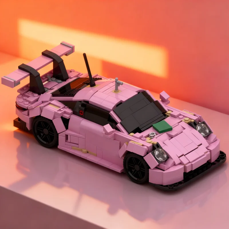 

804 детали MOC 92 Porsche 911 RSR LMGTE PRO: Модель автомобиля, конструктор, креативный подарок, декор для демонстрации, сборка, премиум-класс, для взрослых