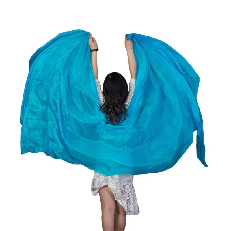 Voile de danse du ventre en soie pour filles et femmes, léger, 100% soie, fait à la main, 24 couleurs, voile de danse chinoise solide, châles de danse du ventre, enveloppes blanches