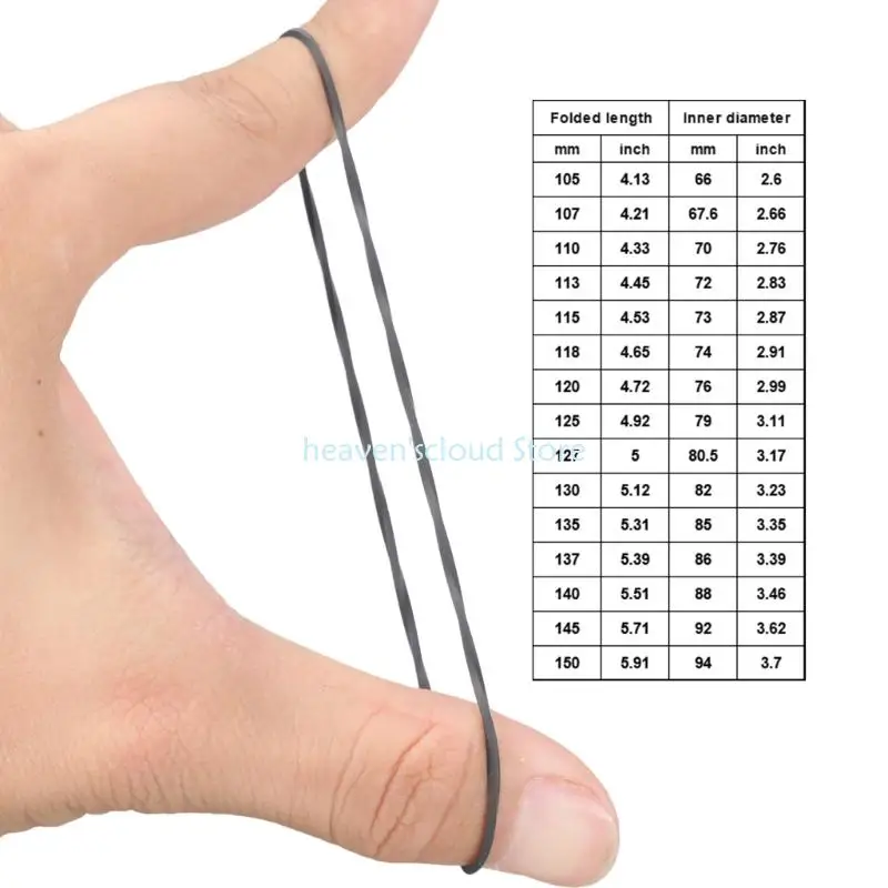 Y88B 스퀘어 고무 구동 벨트 1.2mm 턴테이블 카세트 플레이어 테이프 레코더 기계 105mm-150mm 접힌 크기 옵션