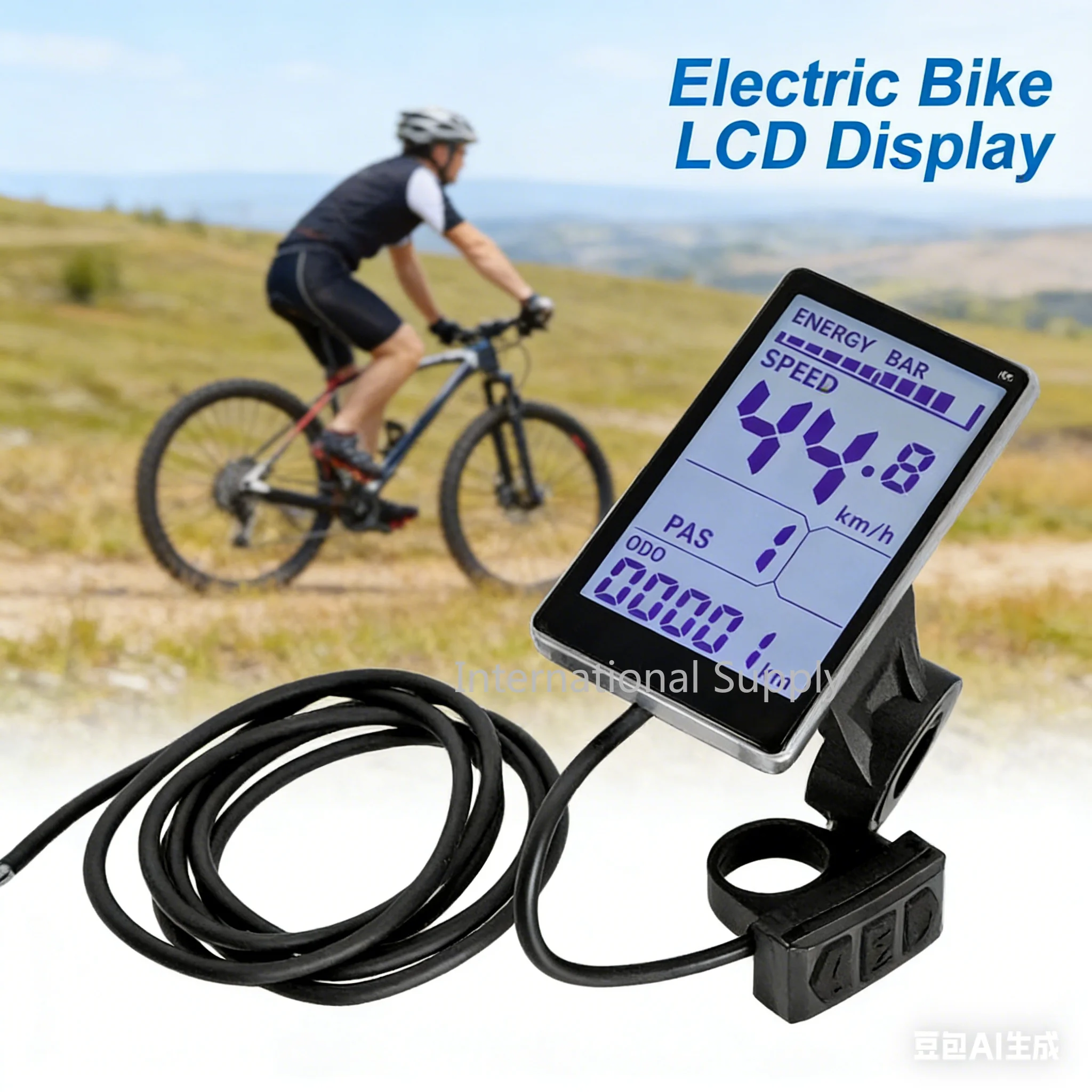 Kabelloser Elektrischer Fahrradcomputer Digitaler Mehrfarbiger Tachometer Stoppuhr Elektronischer Fahrrad-Kilometerzähler E-Bike Zubehör