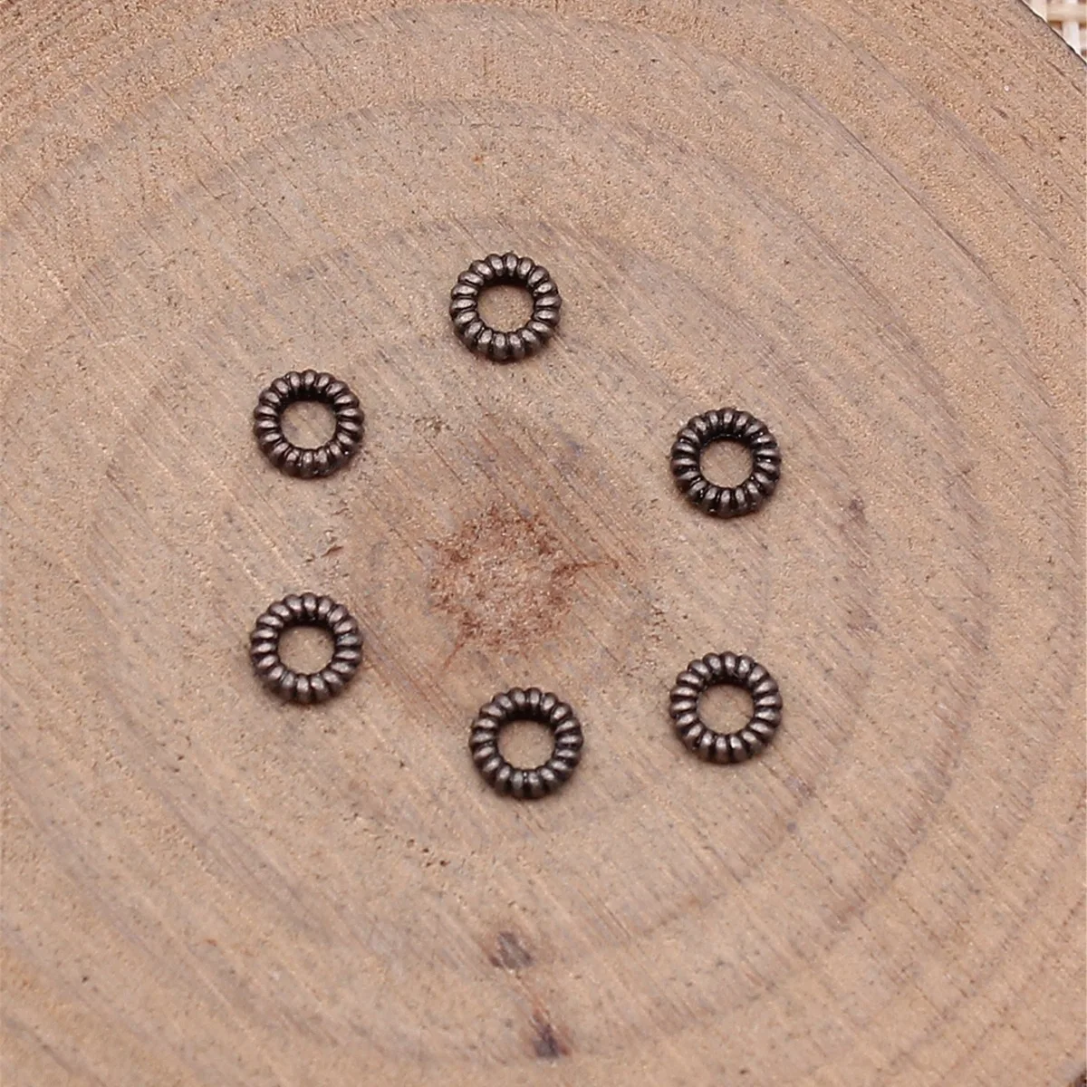 IFOCUS 100 ชิ้น/ล็อตขนาดเล็ก Spacer ลูกปัดสําหรับเครื่องประดับ DIY ทําโลหะผสมสังกะสี 4.5x4.5 มม./0.18x0.18 นิ้ว